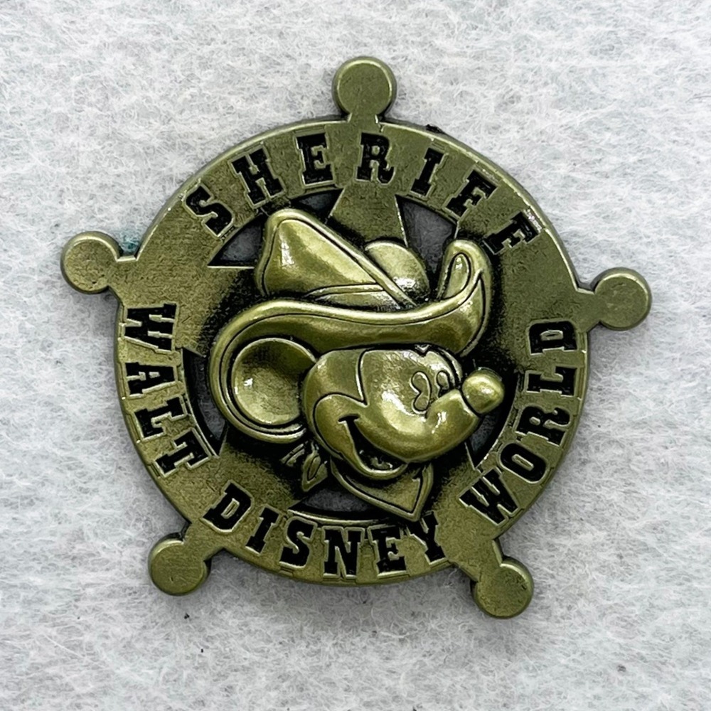 🔮 5/$25 Disney Mickey Mouse Sheriff Badge Walt Disney World